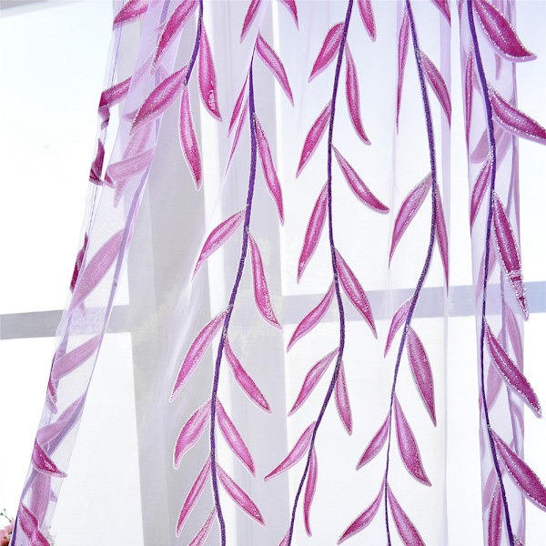 Spets Blommig Skir för Fönster Dörr, Broderade Dörrgardiner Högkvalitativ Polyester Transparent Spets Tyg Elegant Design för Vardagsrum Sovrum