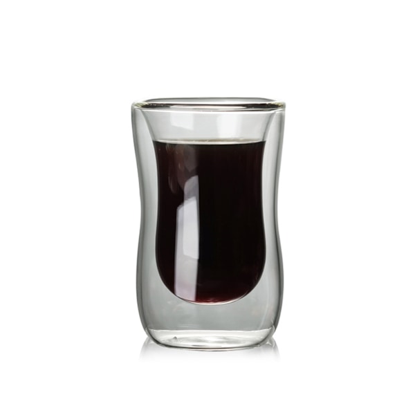 Dobbelt Isolerende Glass Kaffe Kanne, Klar Kaffe Kanne, 80ml, Isolerende Klar Kaffe Kanne for Cappuccino, Latte, Drikker, Espresso, (Uten Håndtak)