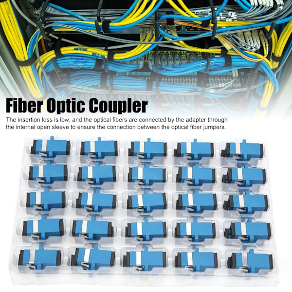 50 st Fiberoptisk Koppling SC-SC Simplex Flänskontakt Adapter Industritillbehör