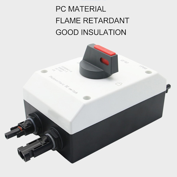 Fotovoltaisk DC-isolator Solbrytare IP66 Vattentät Isolerad Brytare för Solcellsdriven RV 1200V DC 32A 4P 2 i 1