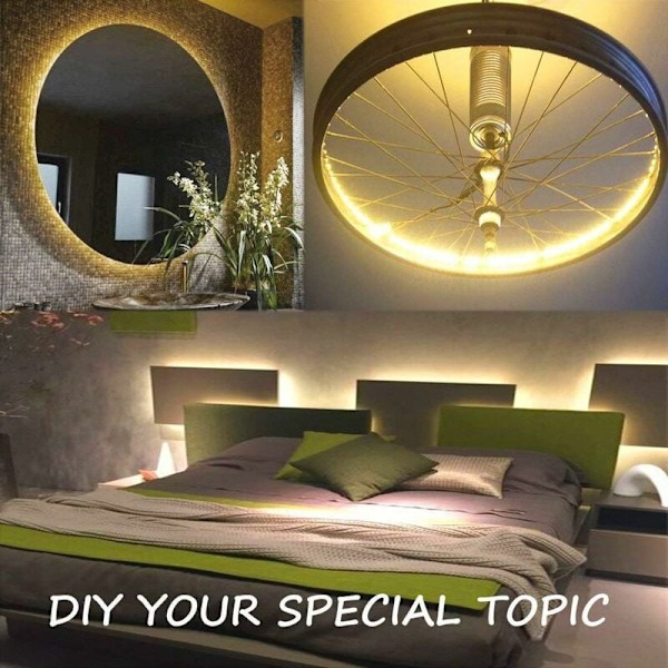 Smd 3528 Led Strip För Varmvit Belysning, Icke Vattentät Flexibel Kretskort 5v Usb-driven, Klippbar För Enkel Installation, Hållbar Med Låg Värme För