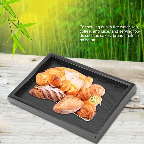 Rektangulær serveringsbrett i premiummateriale, moderne design kaffe snack tallerken for hjemmehotellrestaurantbruk (22 x 15 cm)