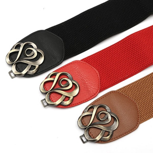 Spännebälte, rosform, moderiktigt och elegant, rött, 60-80cm