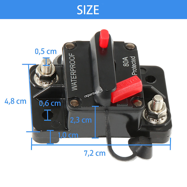 50A Automatisk Sikringsschalter 12V-48V Bilsikring