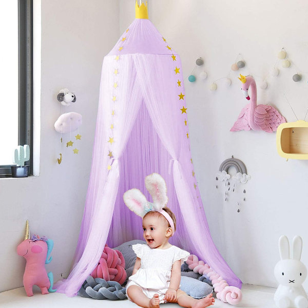 Princess Senggardin for Jenterom Dekor Rund Blonder Myggnett