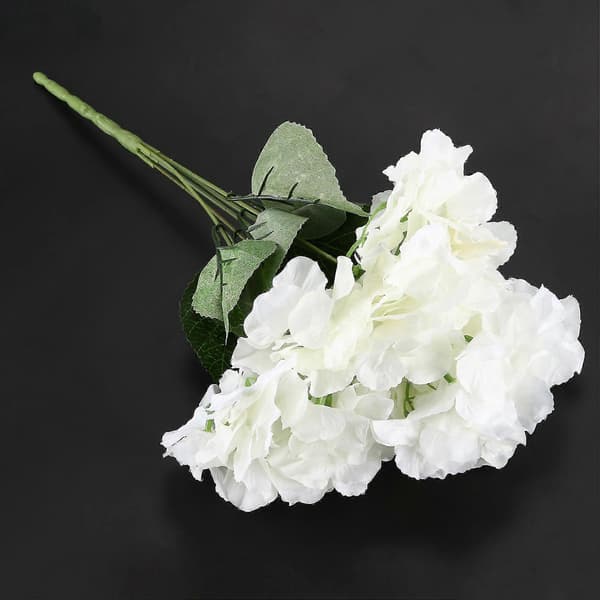Kunstig Hortensia Blomst 20 Store Hoder Bukett (diameter 7 tommer hvert hode) Kremhvit