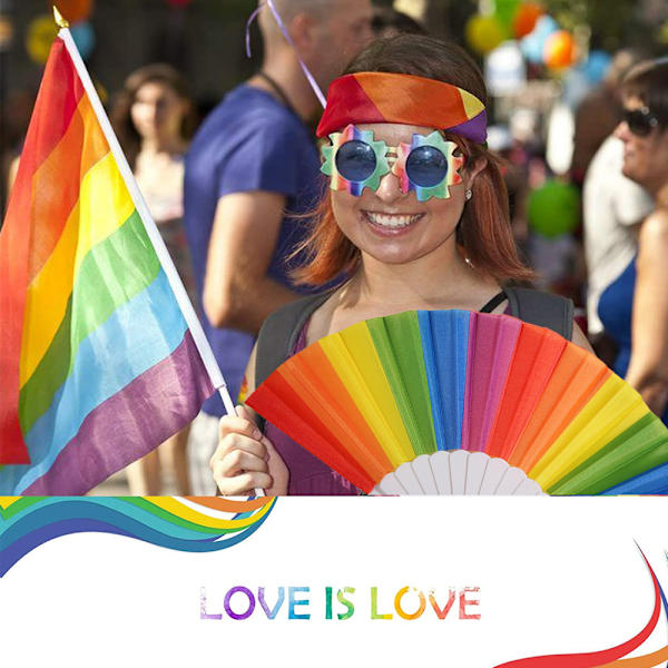 10 kpl Sateenkaari Käsifaneja, Pride-Fanit Taittuvat Käsifaneja, Värikkäät Käsikäyttöiset Fanit, Muoviset Taittuvat Fanit Musiikkifestivaaleille, Tapahtumille ja Tanssivarusteille