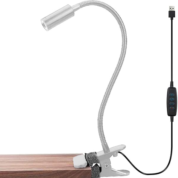 Klipslampe Leselys LED Skrivebordslampe 3 Lysstyrke