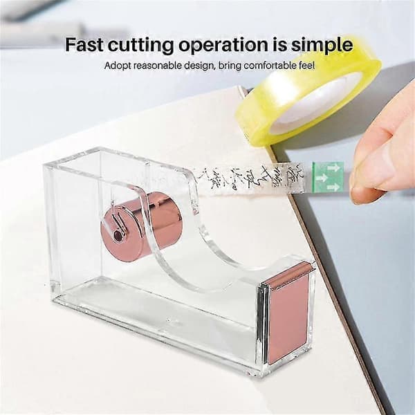 Deluxe Akryl Design Kontor Skrivebord Teipdispenser Klar Gull