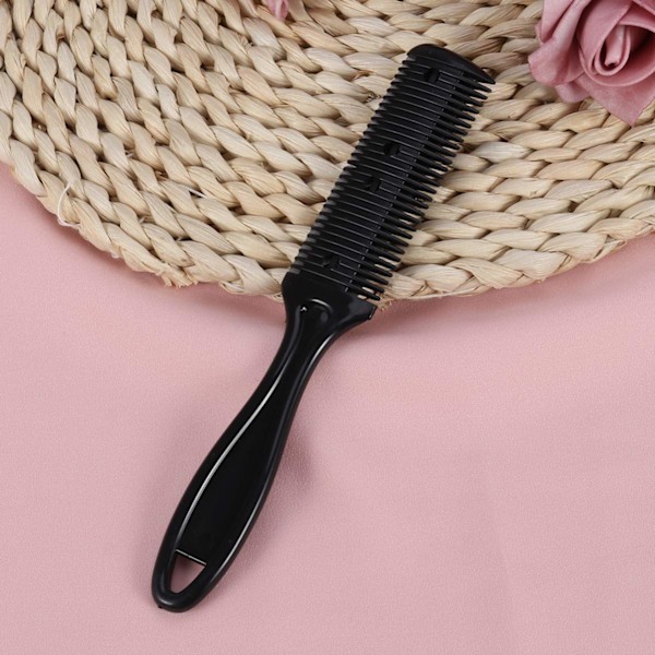 Hårtyndere Kam Sæt af 3 Hårtrimmer Kam Razor med Kam Hår Saks Dobbeltkantede Razor Blade (Sort)