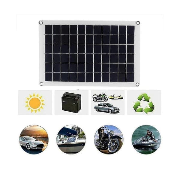 20w Solpanel Kit 12v Oplader Med 60a Solar Ph Opladerplade Til Rv Bil Yac