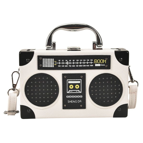 Retro radio-inspirert veske, elegant PU-veske for kvelden, eksklusivt