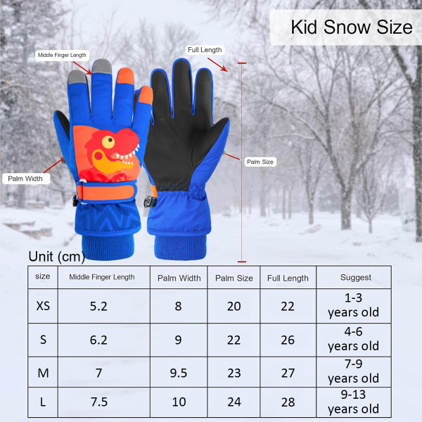 Barne Ski- og Snowboardhansker, Vanntett Vintervarme Hansker, Kald