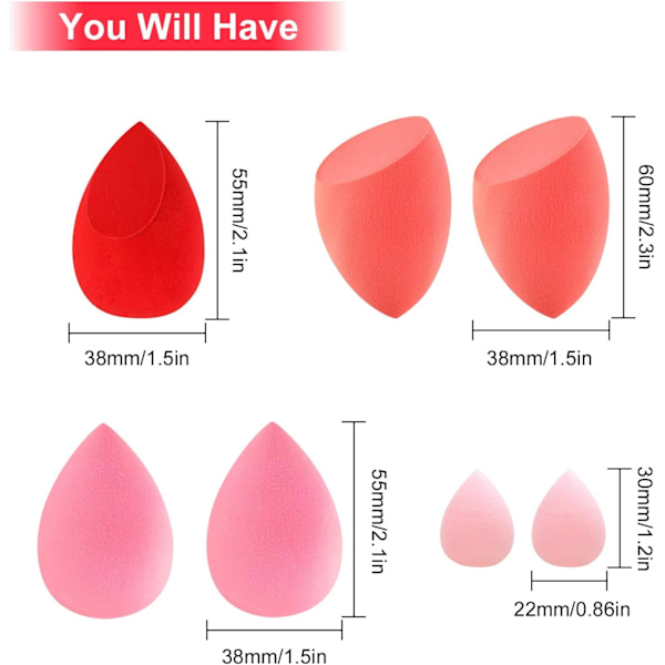 Rouge - Makeup Svamp 7 Stk Foundation Makeup Svamp