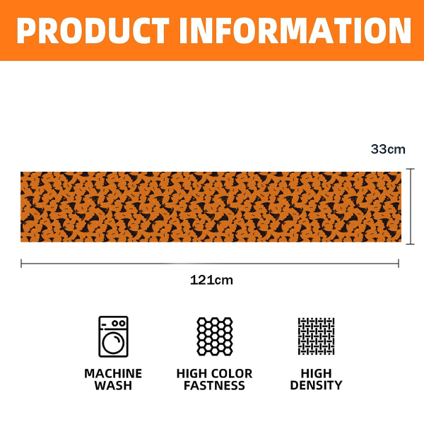 Dekorativ bordslöpare för halloween - bordsduk med fladdermöss 13" W x 48" L