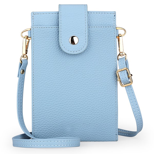 Liten mobiltelefon plånbok väska crossbody för kvinnor läder slim