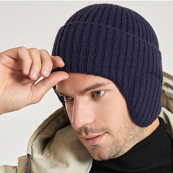 1 vinter utomhus varm mössa män och kvinnor universell kallt öron skydd pullover mössa cyan
