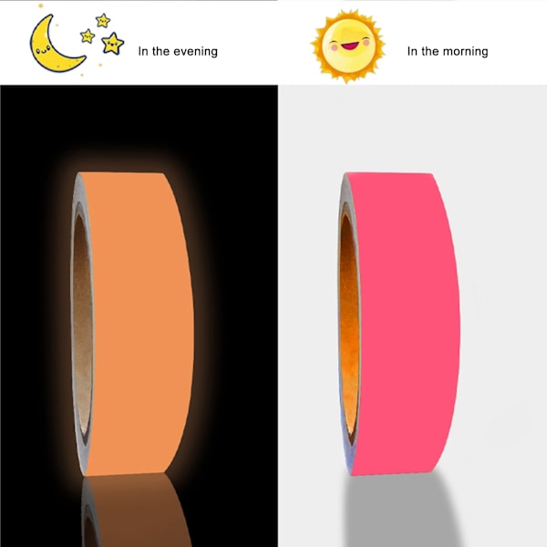 10 meter lang Glødende tape der oplades under ultraviolet lys Sort lys fluorescerende tape til glatte vægge trapper