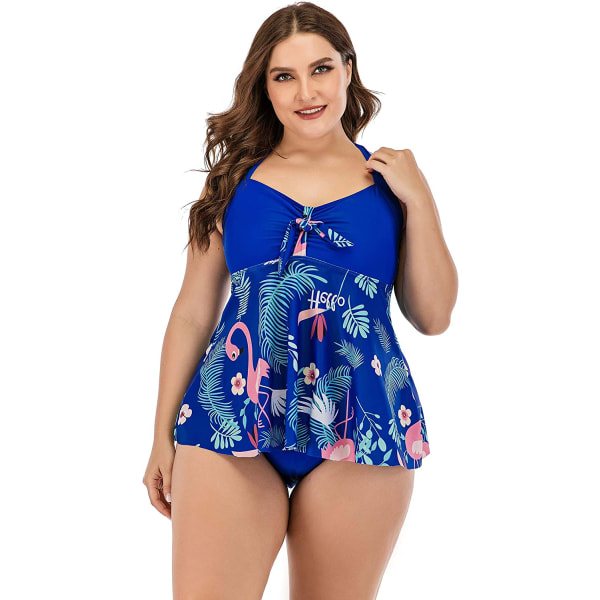 Dam Plus Size Tropical Flamingo Hater Swing Top Tankini Swim