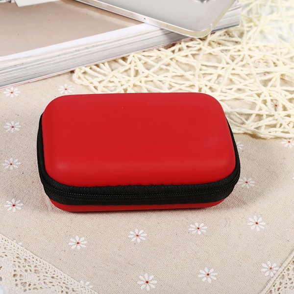 Mini Oppbevaringspose for Gadgets, Organiser, Bærbar Veske for Hodetelefoner, USB-minnepenn, Datakabel, Hot (Rød)