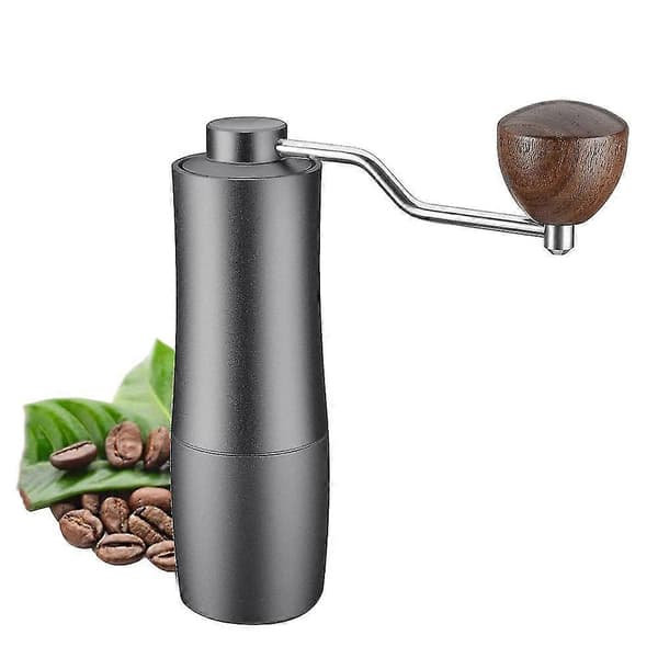 Bærbar manuel kaffekværn i rustfrit stål med justerbar kværn og håndsving