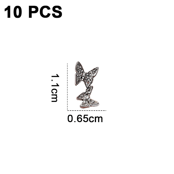 10 stk 3D Krystal Rhinestone Stene til Neglekunst, Dekoration til Kvinder Piger Damer