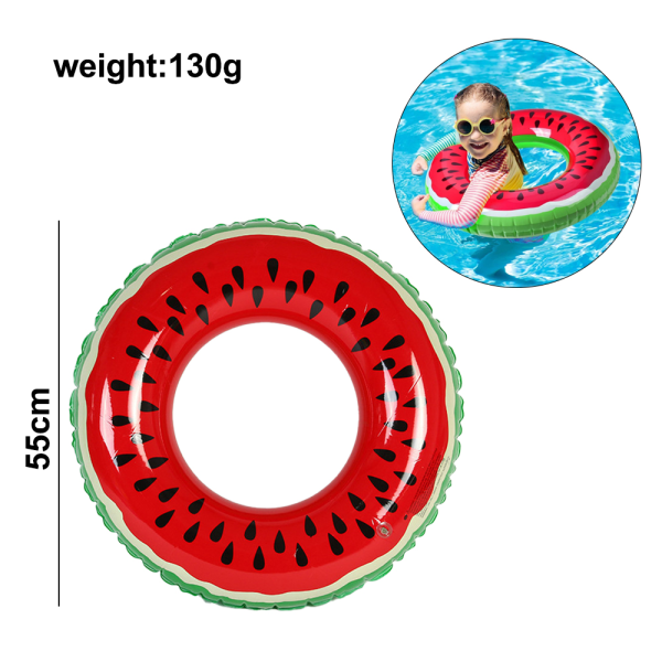 Frugtsformet Pool Float, Vandmelon Bade Ring Oppustelig Holdbar