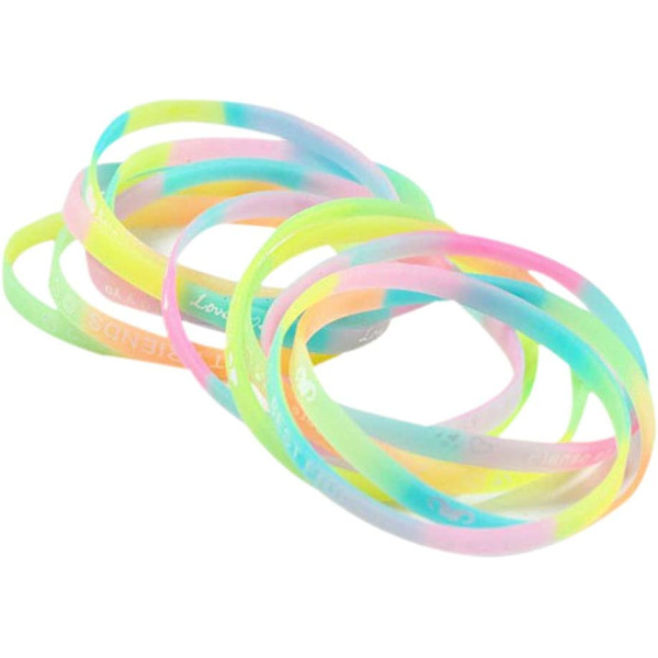 50 st ljusa silikonarmband för barn