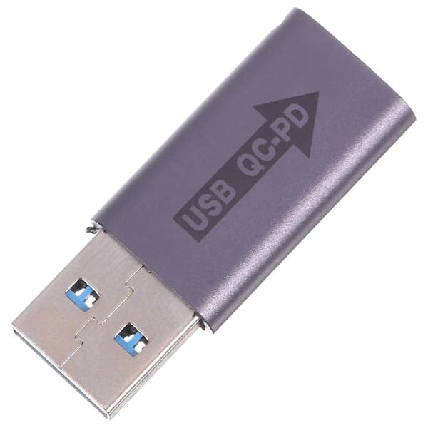 USB A - USB C -sovitin USB A uros - USB C naaras -sovitin puhelimen latausmuunnin