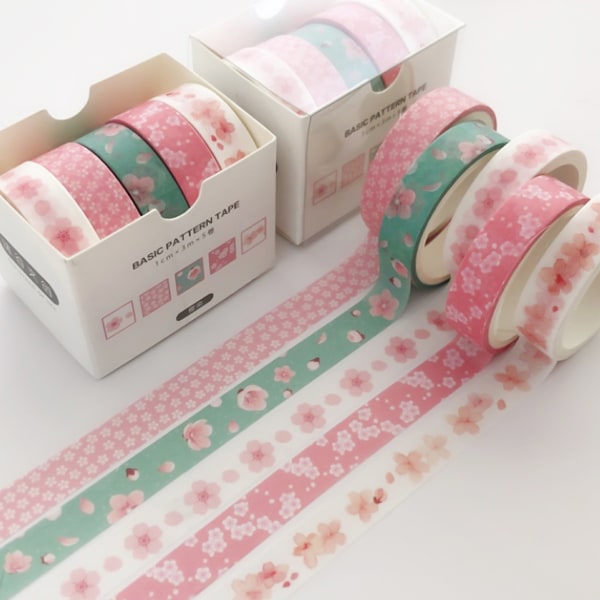 Blommig Washi Tape Set 10 Rullar 10mm Bred Blommig Dekorativ