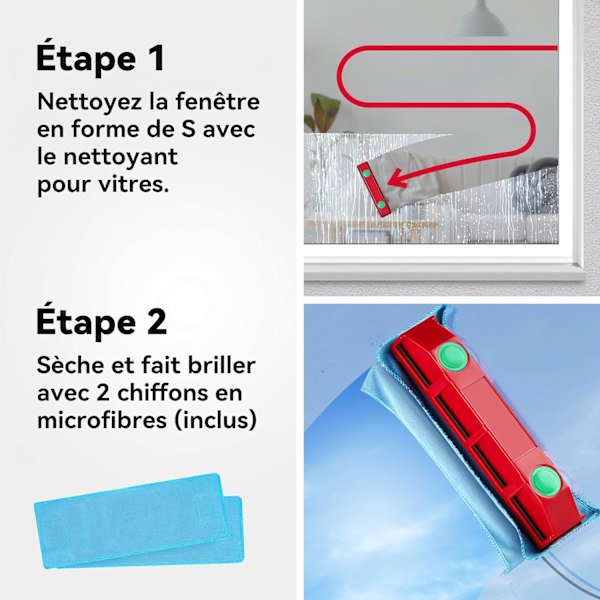 Magnetisk fönsterputsare The Glider D-3 | för dubbelglasfönster med en tjocklek på 20 till 28 mm | Magnetisk fönsterputsare
