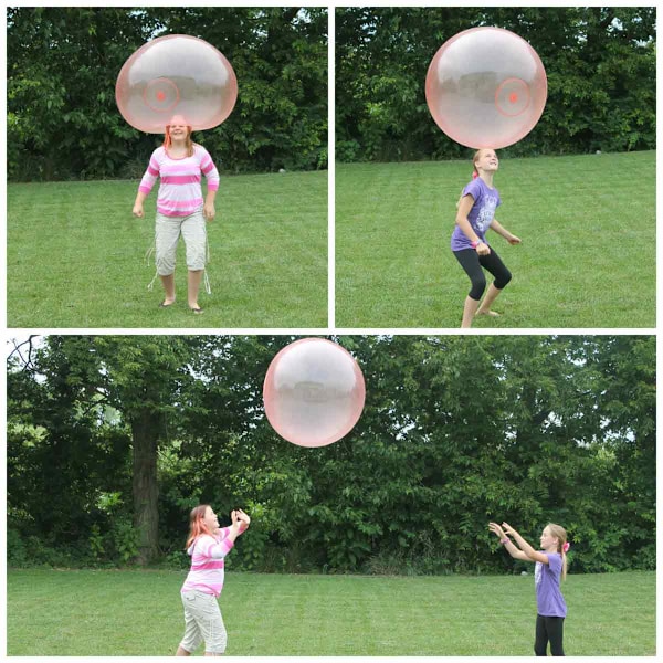 Flexibla Tåliga Transparenta Interaktiva Gummibollar, Återanvändbara Vattenballonger För Lek Inomhus Och Utomhus, 119 cm Blå Boll, Uppblåsning Och Vatten
