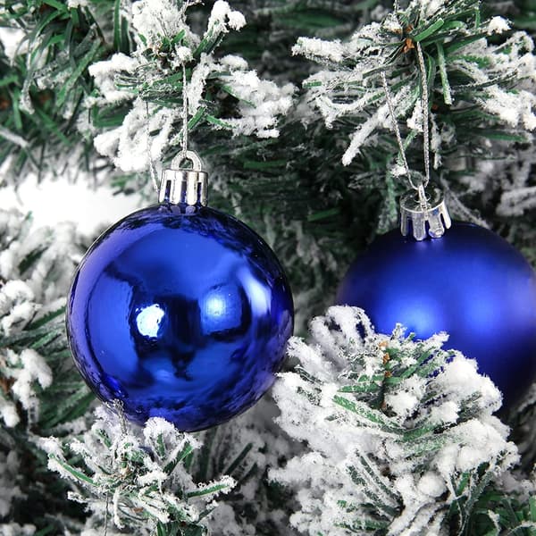 24 stk. 4 cm knusesikre julekulepynt til juletre bryllup bursdagsfest dekor Dark blue 4CM