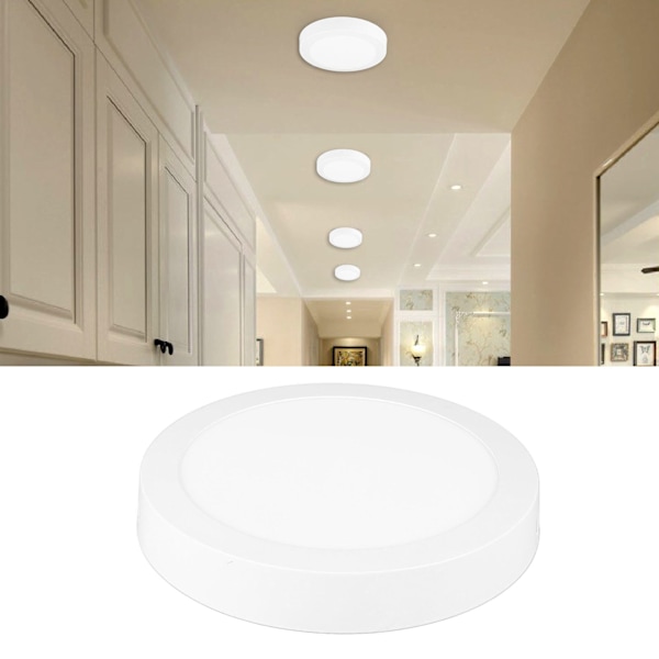 LED Flush Mount Taklampe 18W 6000K Hvitt Lys Ultra Tynn Rund Flat Panel Taklampe for Gang 85‑265V