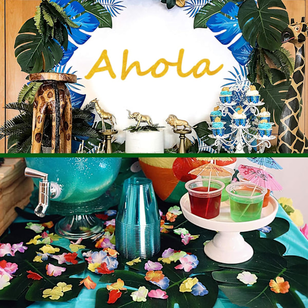 Artificiella tropiska palmblad för heminredning, mjuka levande imitationer i stor storlek, hawaiiansk festdekor, hållbara återanvändbara, lämpliga för olika
