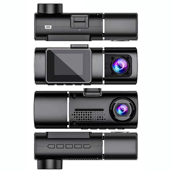 Dashcam bil dobbelt 1080P HD infrarød nattesyn bilkamera forreste interiør