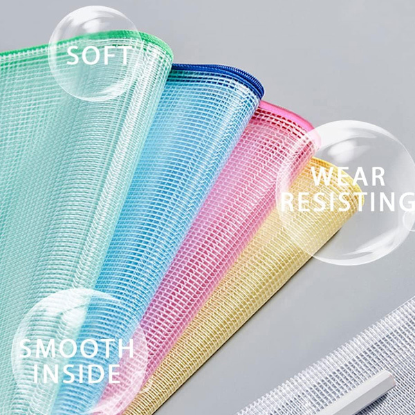 Mesh-veske med glidelås, vanntett dokumentveske i plastmesh