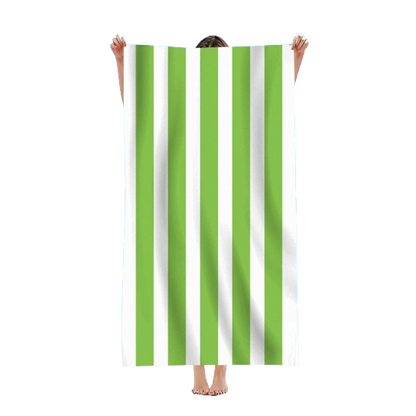 2-pack randiga stora strandhanddukar, poolhandduk, badhandduk (grön, 75*150 cm) - mjuk, torkar snabbt, lätt