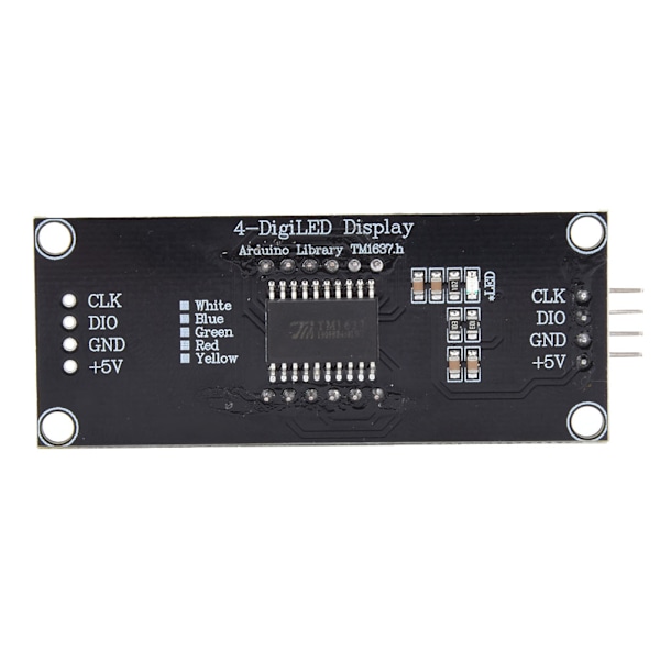 LED-displaymodul med 4 siffror, 7-segments, passar för Arduino, bibliotek TM1637.h, grön