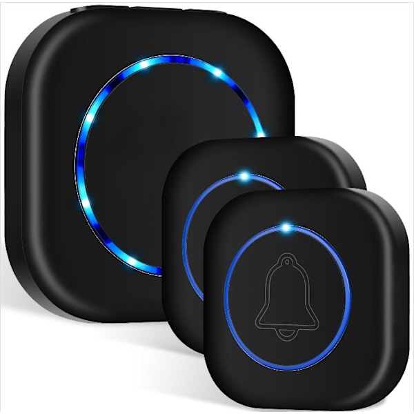 Trådlös dörrklocka 300m räckvidd Dörrklocka Funk Set Klocka Entré Plug-in IP55