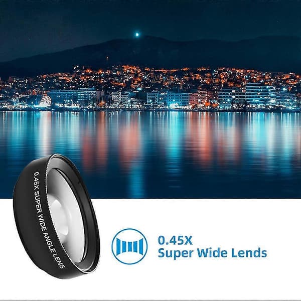 2 I 1 HD Telefonlinse 0.45x Super Vidvinkel & 12.5x Makro Mobillinse Til 11 Til Til Til