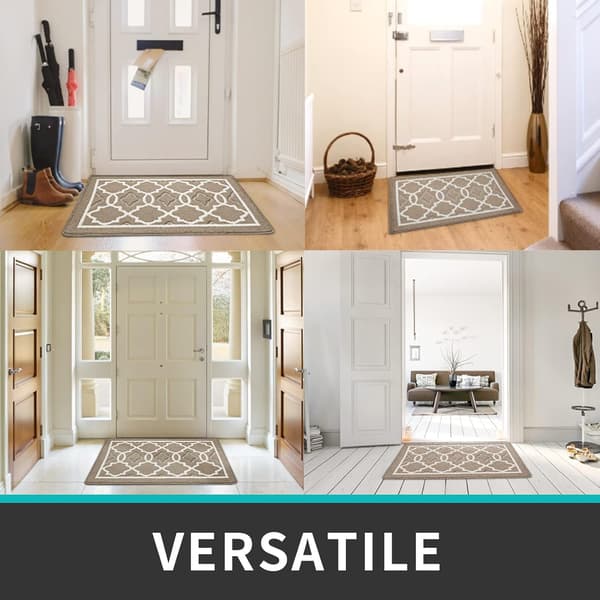 Lysegrå antiskli dørmatte 50 * 80cm, innendørs og utendørs dørmatte