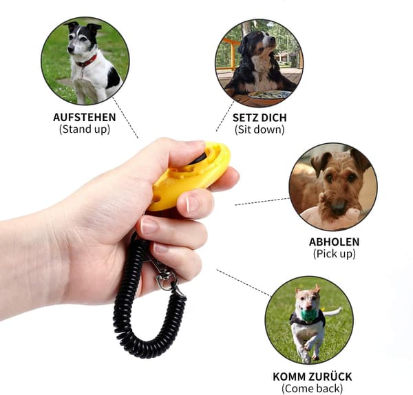Hundklickers Set med 5 Hundklickers med handledsrem - Klicker med