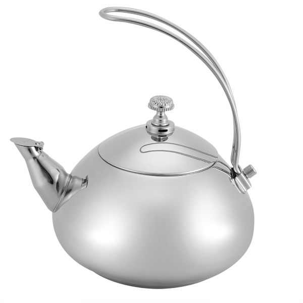 Klassisk 1,5L Rostfritt Stål Tekanna Induktionskokare Tekanna Snabb Vattenuppvärmning Kokande Gryta (Silver)