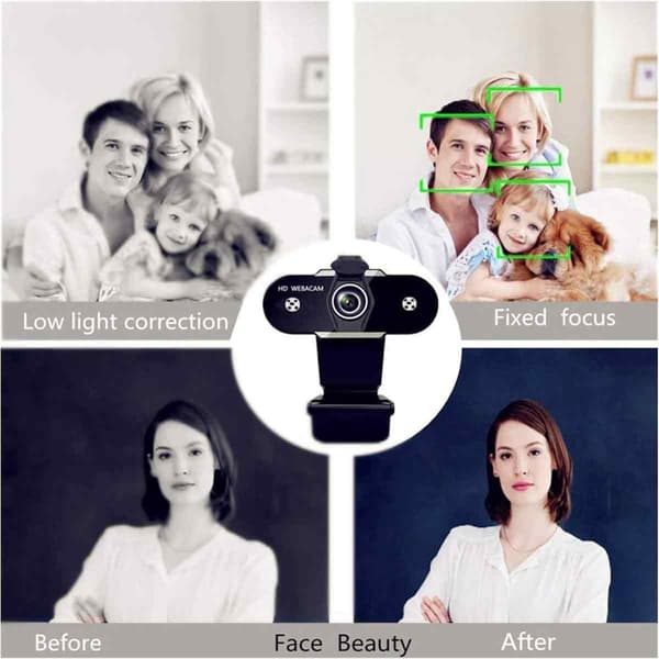 (1080P) Usb 2.0 Hd Webkamera Webkamera Kamera For Pc Desktop Laptop Datamaskin Kontorarbeid