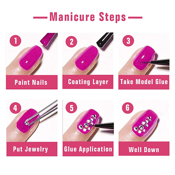 Nagelkonst Rhinestones Nagelkristaller, Multi Shapes Flatback Nageldiamant Ädelstenar