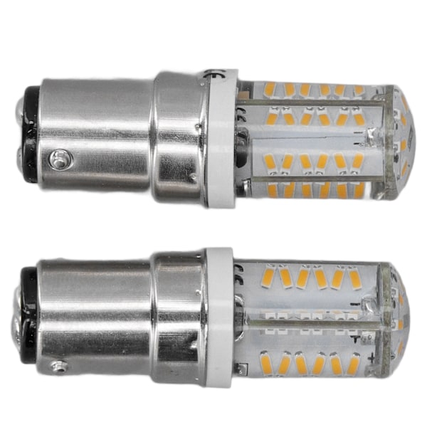 2 stk BA15D LED-pære Super Lys LED-erstatningspære Varmt Lys 270Lm 12V 3W 57LED