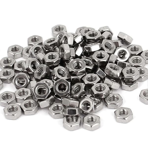 Metriske M3 sekskantmuttere 304 rustfritt stål feste Din934 200 stk for bolt