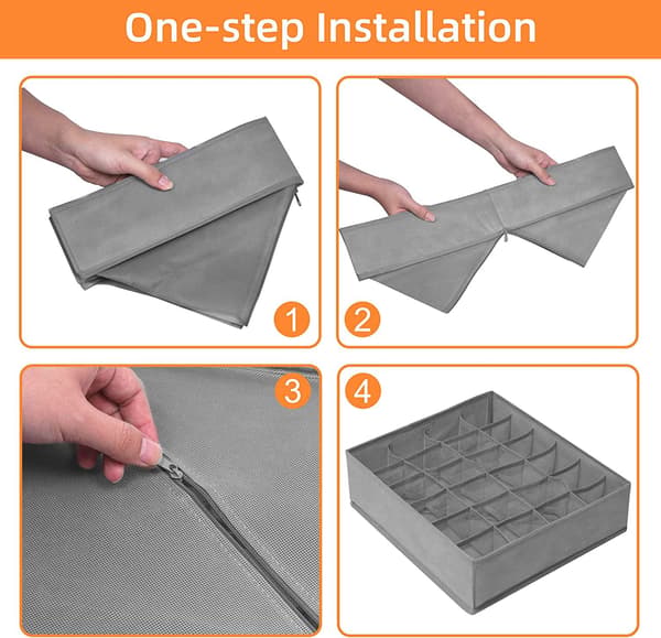 Underklädesförvaringslåda 4 set BH Strumpor Nonwoven Låda Organizer