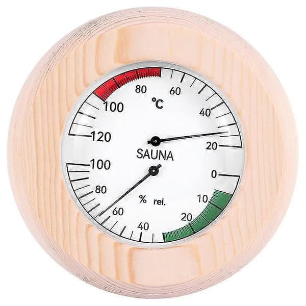 Træ Sauna Termometer Hygrometer Horisontal Holdbar Digital Sauna Rum Tilbehør Indendørs Fugtighed